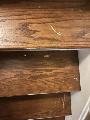 Scratches in stair treads