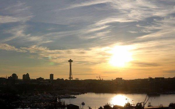 Sunset over South Lake, Seattle