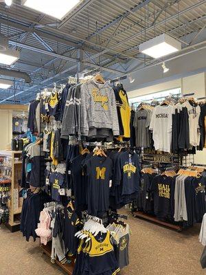 University of Michigan souvenirs and rally gear