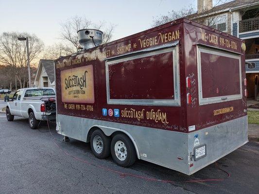 Outside the food truck. Driver side view. 1.0x zoom.