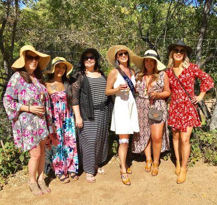 Beautiful bride-to-be and her stunning bridesmaids