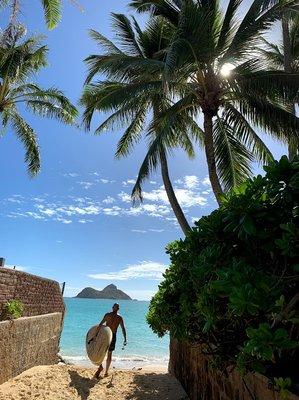 Taking the SUP to Lanikai beach