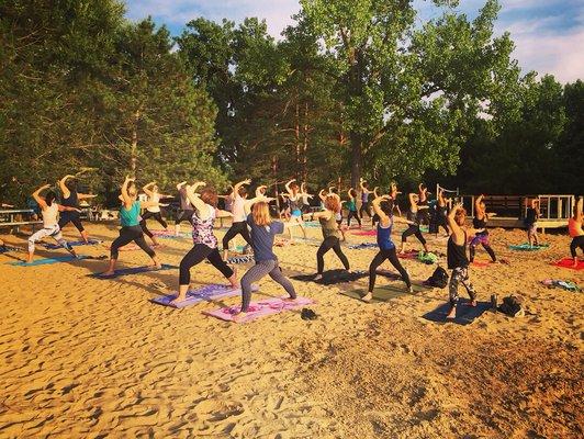 Beach Yoga at Lake Minear