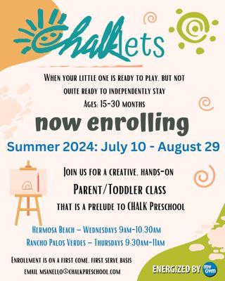 Summer CHALKlets Session, not too late!