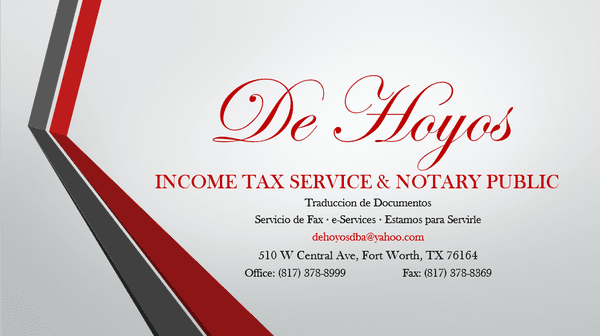 De Hoyos Income Tax Service & Notary Public