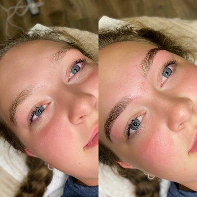 Brow lamination and tint