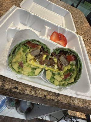 Toast of the Town in a wrap with sausage!