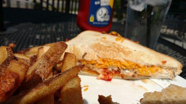 Grilled cheese, but more like lightly toasted cold cheese sandwich. It would have been really good of the cheese was actually melted.