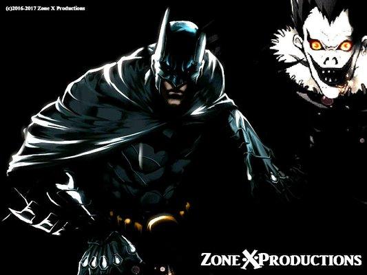 Bat Man & Death Note Anime Web Graphic Design By Zone X Productions contact us to design you a awesome web graphic!