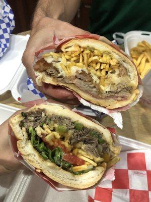 Steak Sandwich and Croquette Sandwich