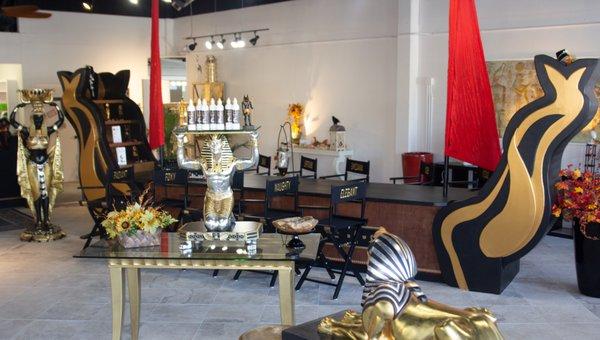 Sher Ray's Egyptian Themed showroom is truly a sight to behold, come see out beauty barge and meet the team!