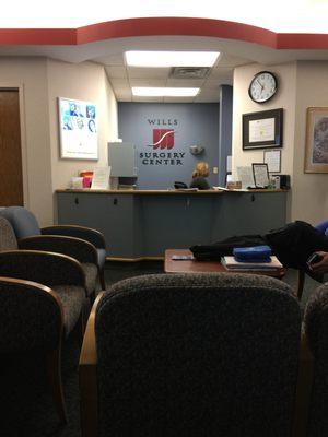 Waiting room/reception area of Wills Eye Surgery Center in Plymouth Meeting.