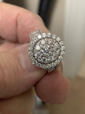 Ladies, three karat diamond cluster ring