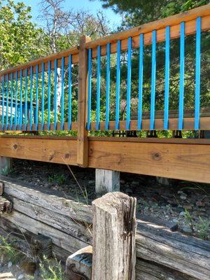 Front of 876 sqft deck that i restored. 100 foot board walk included.