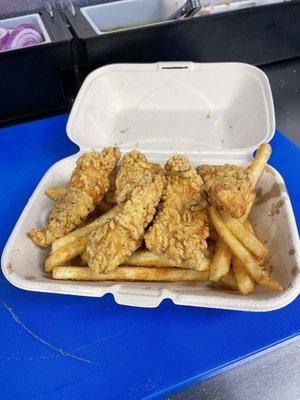 The chicken strip meal.