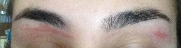 24 hours after getting my eyebrows waxed- a few layers of skin was removed by the waxer. Please don't go here for your sake!