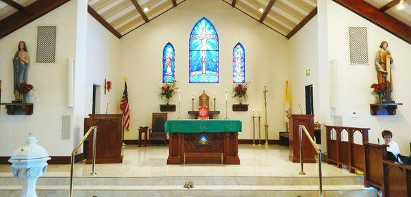 The altar and tabernacle.