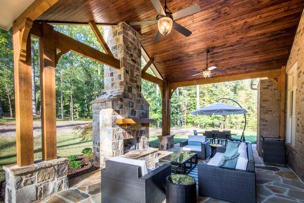 Beautiful porch/outdoor living area completed in Milton, GA