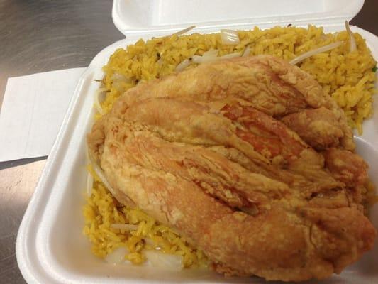 Chicken breast  w. fried rice.