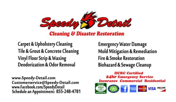 Speedy Detail Cleaning & Disaster Restoration