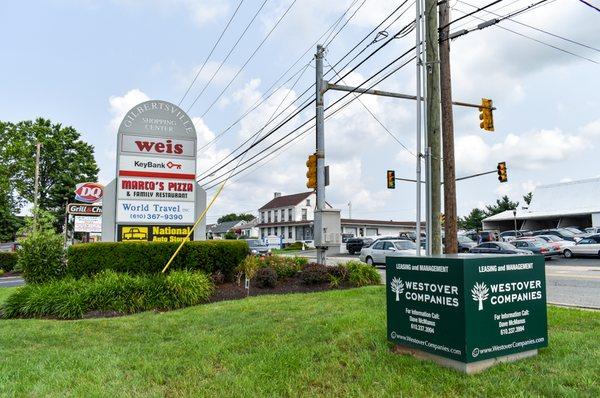 Gilbertsville Shopping Center Main Entrance Sign