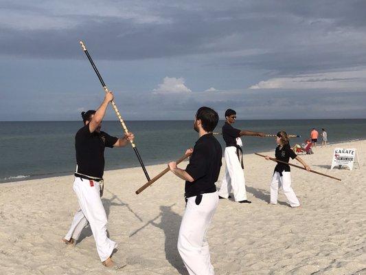 Training on the Beach teaches us how to adapt our Karate & Kobudo to different conditions.