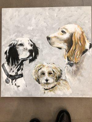 Family pets - Acrylic on canvas sold $150