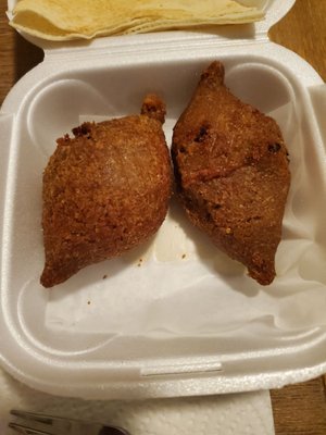 Kibbeh platter portion, two pieces.