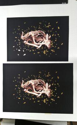 Joseph Gerges prints with gold foil