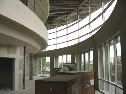 College of the Canyons Performing arts Center lobby.  Architects: Spencer/Hoskins Associates.  Reuben Wootton design and B.I.M. modeling