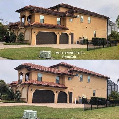 Tile roof Before and after pictures.