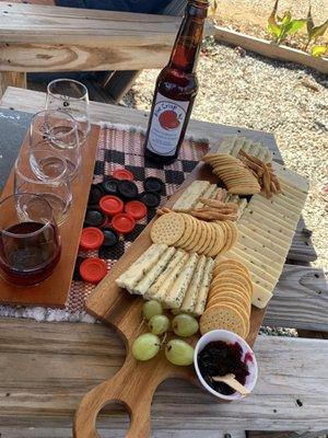 Cheese tray, cider, wine flight.