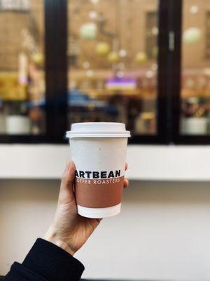 Latte in front of the store