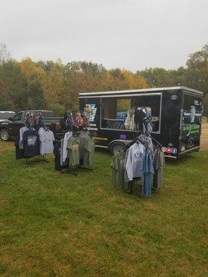 Fall car show set up. First appearance of the Keystone Sunglasses Merchandise Trailer.