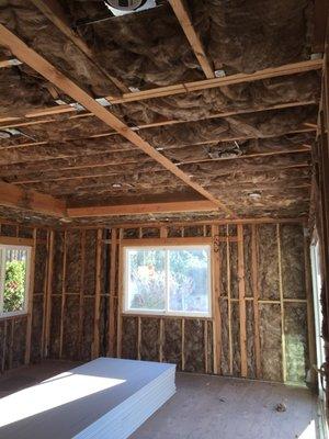 Insulating new living room.