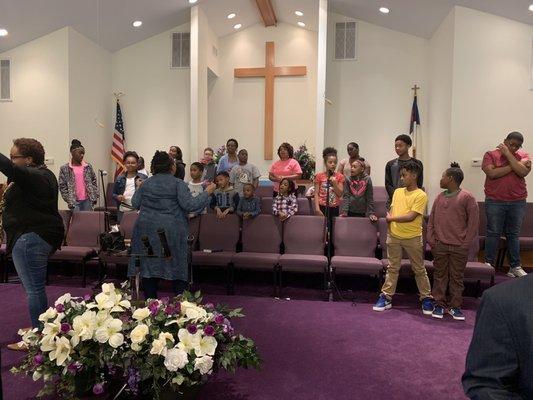 Every 4th Sunday is youth Sunday. The children lead the service and the message is catered to meet them on their level.