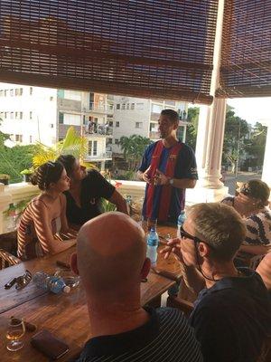 A rum and cigar tasting activity at Cafe Madrigal in Vedado, Havana.