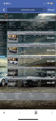 All of the cars here are listed for rental on a website called Turo.com