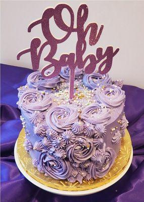 Rosette baby shower cake