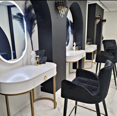 Inside of Gainesville's newest makeup studio specializing in luxury soft glam!