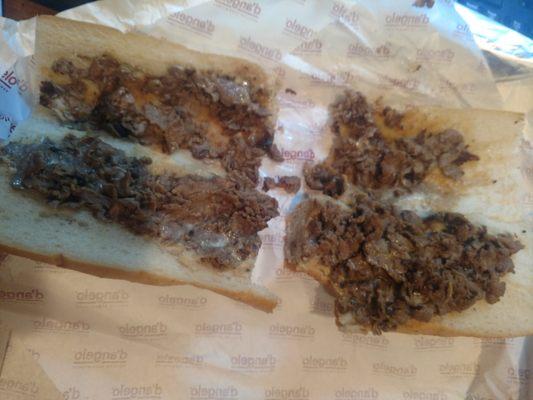 Large steak and cheese "with mushrooms" from a previous visit. Very light on the steak and zero mushrooms. Disappointing.