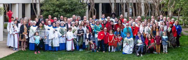 A parish photo from Palm Sunday 2024