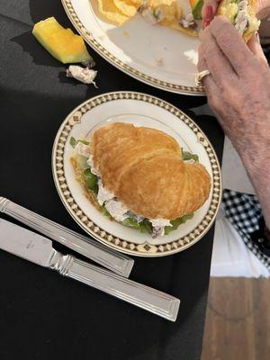 Chicken Salad on a croissant with chips