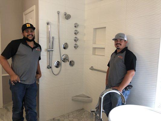 Freddie and Robert installers with Unlimited Plumbing