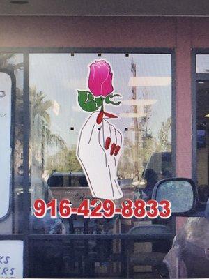 Phyllis nails window decal graphic