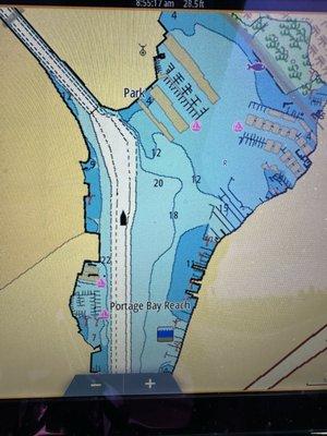 My vessel clearly in the defined channel as I'm yelled at to use another part of the lake