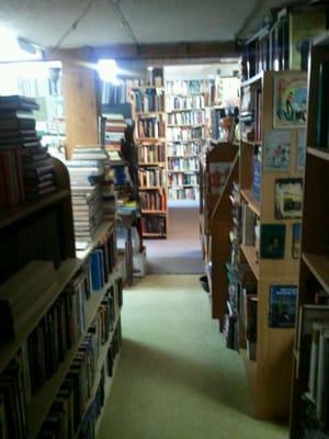 Upon entering you might want to ask the owner where a certain kind of book you would be interested in is located.