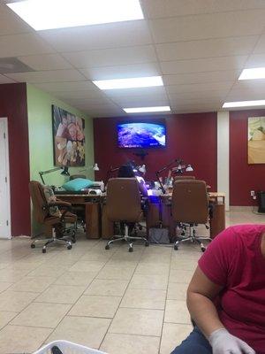 Some of the manicure tables!