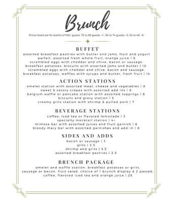 Menu, Perfect Thyme Catering & Event Planning