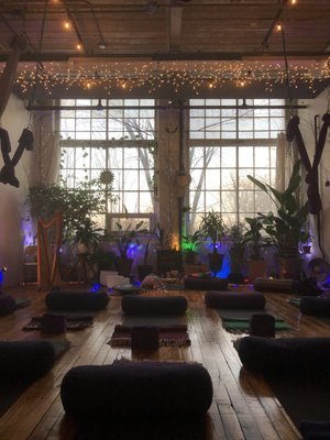 Another luxurious restorative yoga and massage event accompanied by the harp